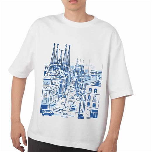 Barcelona T-shirt, Sagrada Familia Art Tee, Gaudi Architecture Shirt, Spain City Sketch Graphic Tee, Barcelona Skyline Shirt, Travel Gift - Etsy