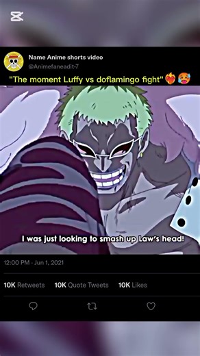 Luffy vs doflamingo fight #onepiece