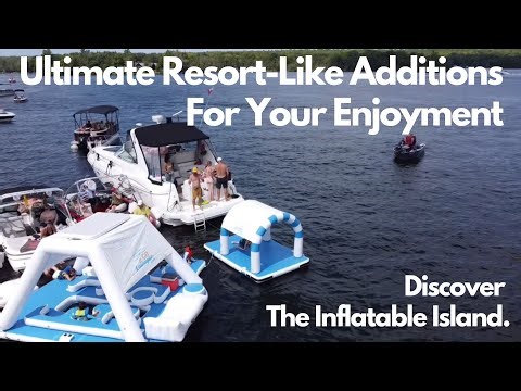 The Best Inflatable Dock Ever? Meet the Inflatable Canopy Island! 🏖️🌞"