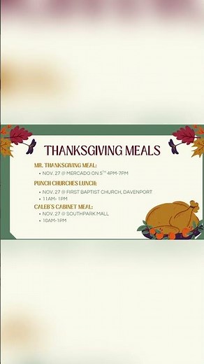 Low-cost Thanksgiving meals available across the Quad Cities region