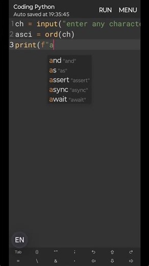 ASCII Value का Code मिनटों में! 💻 #coding #python #strings