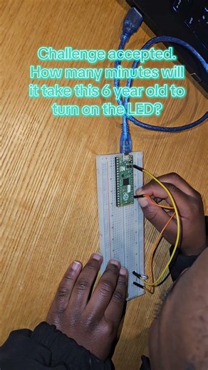 Challenge accepted. How many minutes will it take this 6 year old to turn on the LED? #ai #viral_vid