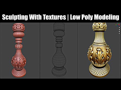 Sculpting With Textures | Low Poly Modeling - Blender Tutorial