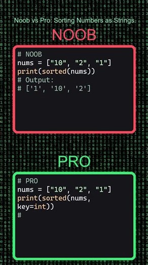 Noob vs Pro: Sorting Numbers as Strings