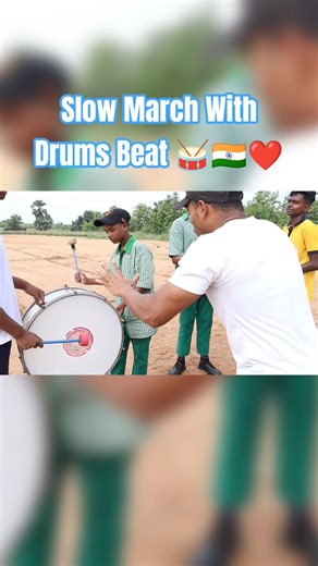 Slow March With Drums Beat 🥁🇮🇳❤️ | Republic Day Drill Practice #republicday #drill #drums #shorts