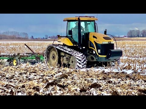 Caterpillar Chisel Plowing Corn Stalks