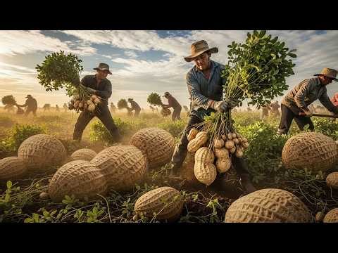 Earth's Hidden Treasure: Industrial Peanut Inverting & High-Speed Mechanical Harvesting!