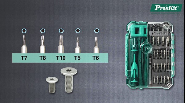Pro'sKit Precision Repair Tools Set, Storage Case, Precision bits, nut bits, Spanner bits, Wrenches, Tweezers, Magnetizer demagnetizer