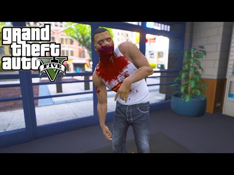 FRANKLIN TURNS INTO A ZOMBIE AND ATTACKS THE LOS SANTOS POLICE STATION | GTA V ZOMBIE MOD
