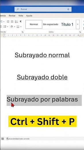 Si subrayas así en Word... lo estás haciendo MAL 😱 #word #microsoftword #shorts