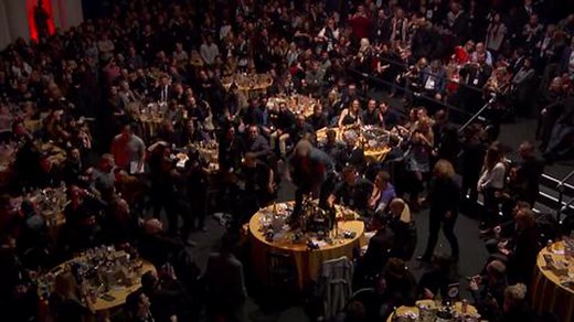 Bring Me The Horizon’s Oli Sykes jumps on Coldplay’s table at NME Awards 2016 with Austin, Texas