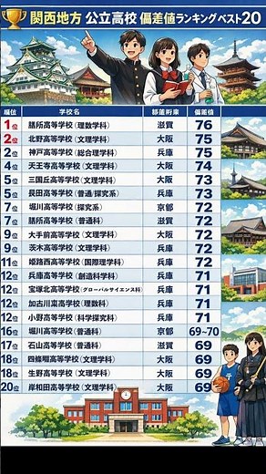 最新版】関西トップ公立高校偏差値ランキングBEST20｜この高校に入れたら勝ち組？