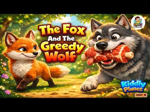 The Fox and the Greedy Wolf 🦊🐺 | Moral Story for Kids in English | Greedy Wolf Story | Bedtime Story