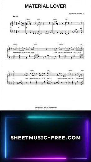 Material Lover - SIENNA SPIRO ♪ PIANO SHEET MUSIC #materiallover #sheetmusic #siennaspiro