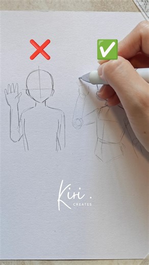 Kiri Creates on Instagram: "How to draw simple anime pose 👋 #howtodraw #draw #animedrawing #howtodrawanime #animetutorial #anatomy"