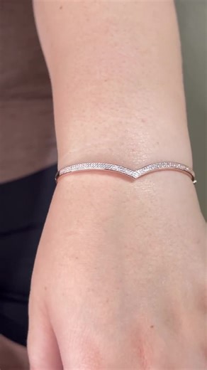 Wishbone Bangle Bracelet • V Shape CZ Minimalist Cuff • Stackable Gold Bracelet • Gift for Her - Etsy