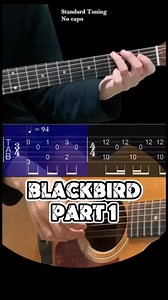 Blackbird - The Beatles strumming guitar pattern easy tutorial with Tabs. #TheBeatles #blackbird #GuitarTutorial #EasyGuitar #StrummingPattern #GuitarTabs #BeginnerGuitar #LearnGuitar #MusicLessons #guitarlessons #acousticguitar | Six String Serenade