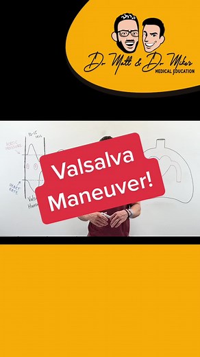 The valsalva maneuver can really mess around with our blood pressure and heart rate ♥️ It is a maneuver that we all perform when lifting heavy weights, trying to pass a bowel movement, or (in a clinical setting) may need to bring our heart rate back to normal due to supraventricular tachycardia. The valsalva maneuver is performed by trying to forcefully exhale air against a closed airway. Interestingly, when we do this it mucks around with our autonomic nervous system resulting in a see-saw effe