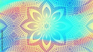 Complex pattern of overlapping lines in blue, pink, and yellow colors, suitable for abstract backgrounds, graphic design projects, and digital art Stock Video