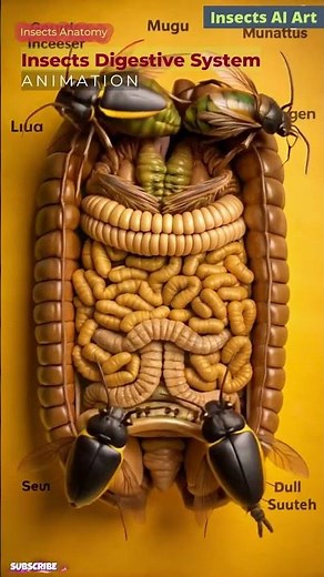 Insects Digestive System Animation | Insects Anatomy | Insects AI Art | 52