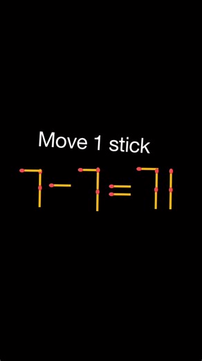 Move 1 matchstick to make equation true #matchstick #matchsticks #reels | Cheng Luo