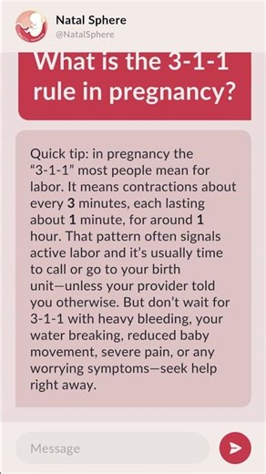 What is the 3-1-1 rule in pregnancy?