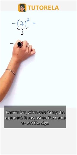 How to Solve -(7²): Tackling Negative Squares #Math #Powers-SpecialCases #PowersOfNegativeNumbers