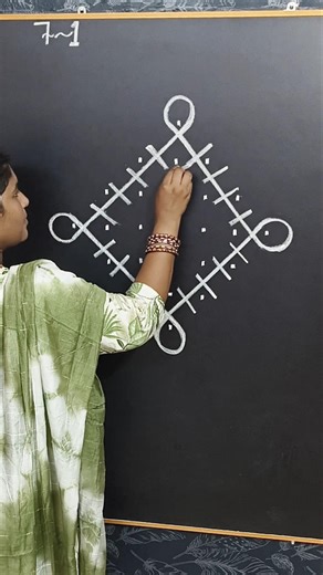 easy daily use simple Rangoli#shortsfeed#trending#foryou#rangoli#muggulu#kolam#youtubeshorts#youtube