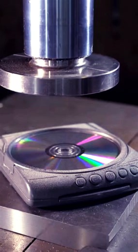 Crushing a Dusty CD Player from the Past #crush #satisfying #asmr #hydraulicpress #shorts