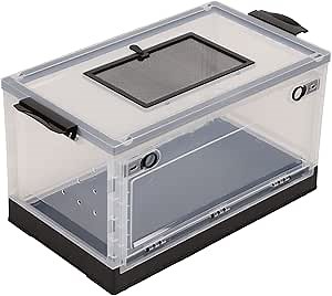 Large Hamster Cage, Breathable Transparent Hamster Cage for Hamster Golden Hamster Chipmunk Cole Duck (Black)