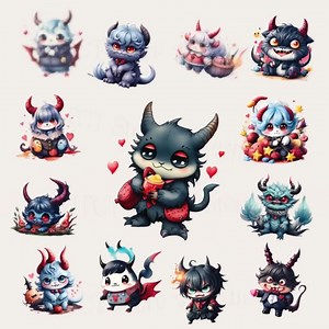 Devil Clipart - Digital Art, Halloween Clipart, PNG, Cute Devil, Cute Demon, Printable Cartoon, Transparent, Digital Instant Download - Etsy Australia