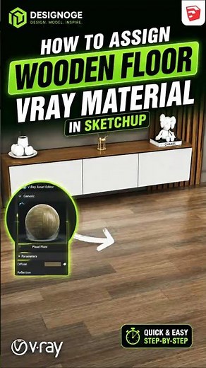 How to Apply Wooden Floor V Ray Material in SketchUp