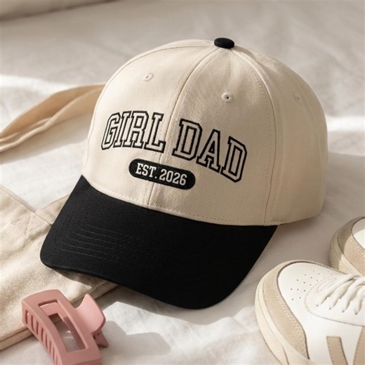 Custom Embroidered Baseball Cap: "girl Dad Est. 2026" - Etsy
