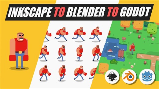 2D 动画如何导入游戏？完整工作流程解析（Inkscape → Blender → Godot）