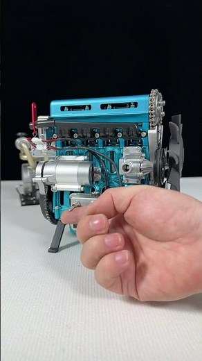 TECHING L4 Car Engine Model Full Metal Assembling Four-cylinder Building Kits