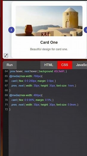 Modern Card Carousel HTML CSS JavaScript