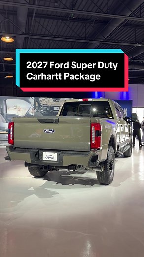The 2027 Ford Super Duty lineup is adding a new Carhartt package. It comes with exterior LEDs, a spray-in bedliner, all-weather floor mats, and, of course, special badging throughout. The Carhartt package is exclusive to the four-wheel-drive XLT crew cab and adds $4195 to the truck's base price. Tap the link in our bio for more info. #FordSuperDuty #Carhartt #trucksoftiktok #trucktok #caranddriver