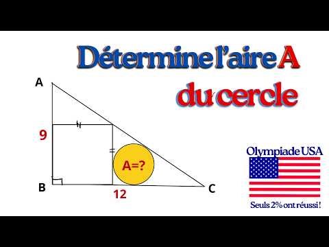 Carré + Cercle Inscrit dans dans Triangle Rectangle: (Aire du Cercle ??) Olympiade USA