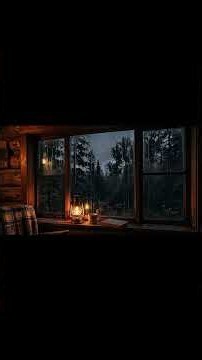 Cozy Rainy Cabin 🌧️ Piano & Rain for Sleep #shorts