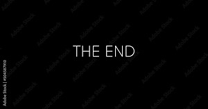 The End animation to be used at the end of your social media content, film or video. The End kinetic typography. Movie ending screen background