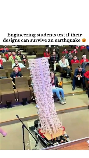 Engineering students test if their designs can survive an earthquake 🥹❤️‍🩹