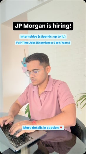 Gaurav Jaiswal | AI & Career Growth on Instagram: "Follow me & Comment “JP” and get the link in your DM! Kickstart Your Career with JPMorgan Chase! Whether you’re just exploring or ready to dive into the world of finance, tech, or strategy, JPMorgan has a program for you: 🔹 Pre-Internship (Early Insight Programs) For 1st & 2nd-year students from diverse backgrounds. → Explore roles in Investment Banking, Technology, Commercial Banking, Asset Management & more. → Build skills, meet mentors, and 