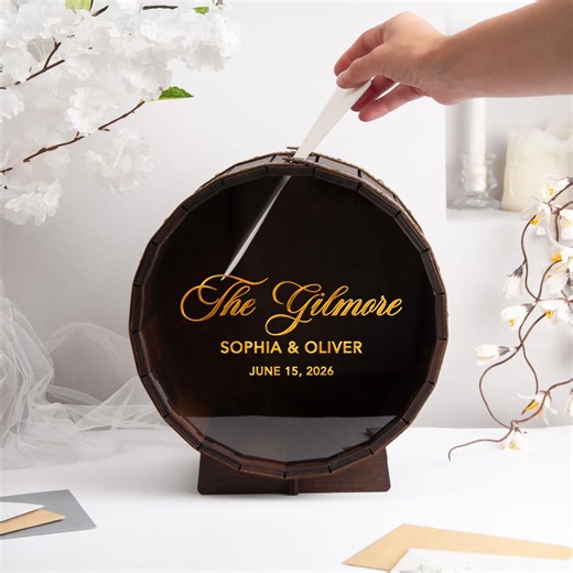 Luxury Wedding Card Box With Gold Text, Luxury Wedding Money Box, Wedding Reception Decor, Wooden Wishing Well Box Wedding Ceremony - Etsy