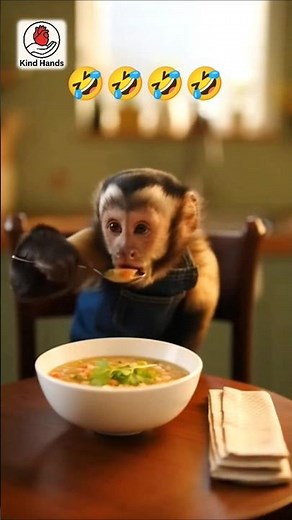 🐒 Monkey Helps His Owner Cook! | Heartwarming Animal Help Story | Kind Hands Shorts