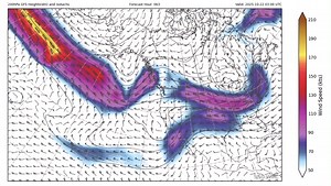 10-day jet stream forecast video showing the atmospheric river hitting the west coast next weekend into early next week, before lifting to the north. | Magaliaweather.com