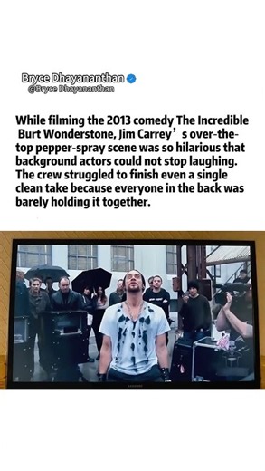 Jim Carrey Made Background Actors Laugh Through Pepper Spray Scene #jimcarrey #behindthescenes