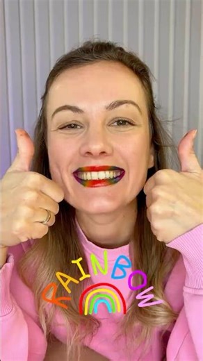 Rainbow Lips 🌈👄 #makeup #lipstick #rainbow