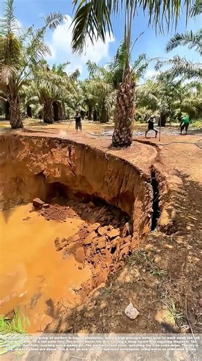 Washing the Roots: How a Crew Uses Water to Topple a Roadside Palm