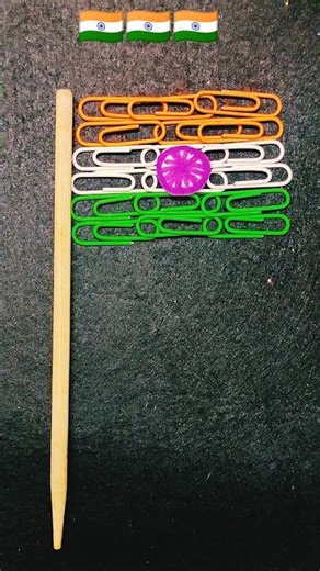 Easy Paper Clip Craft📎🧡🤍💚| DIY Paper Clip INDIAN FLAG #viralshort #republicdaycraft #craft #diy