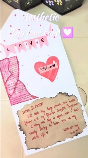 Aesthetic diy love letter for sister 😍✨ #paperart #shorts #artandcrafts #love #relaxing #satisfying